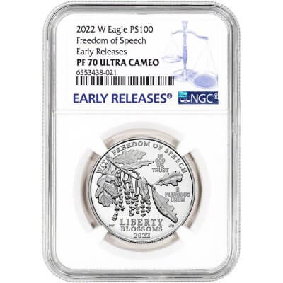 2022 W American Platinum Eagle Proof 1 oz $100 NGC PF70 UCAM Early Releases