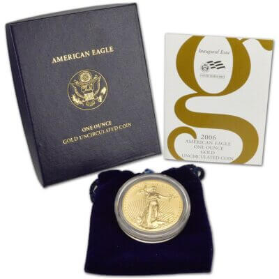 2006 W American Gold Eagle 1 oz $50 Uncirculated Coin - Burnished in OGP