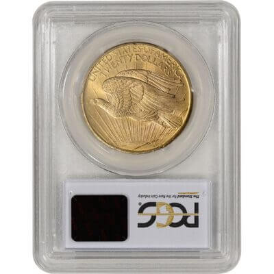 US Gold $20 Saint-Gaudens Double Eagle - PCGS MS63 - 1908 No Motto