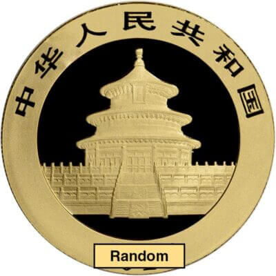 China Gold Panda 30 g 500 Yuan - BU - Mint Sealed - Random Date