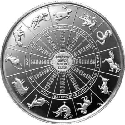 1 oz Highland Mint Silver Round - Lunar Year of the Dragon .999 Fine