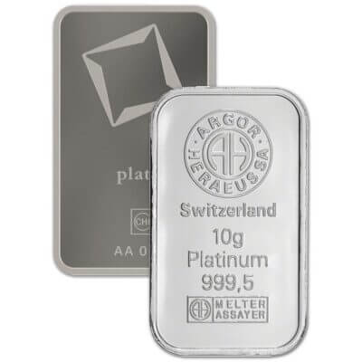 10 gram Platinum Bar - Random Brand - Secondary Market - 999.5 Fine