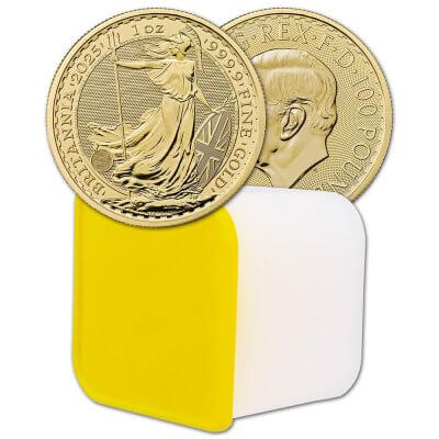 2025 Great Britain Gold Britannia £100 1 oz BU Tube of Ten 10 Coins