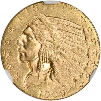 US Gold $5 Indian Head Half Eagle - NGC MS63 - Random Date
