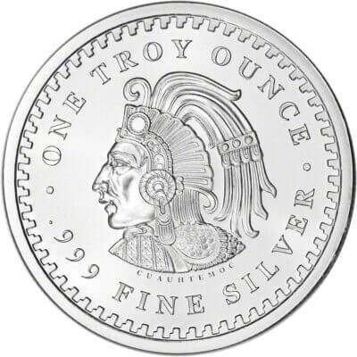 FIVE (5) 1 oz. Golden State Mint Silver Round Aztec Calendar .999 Fine