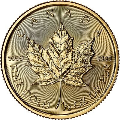 2025 Canada Gold Maple Leaf 1/2 oz $20 - BU