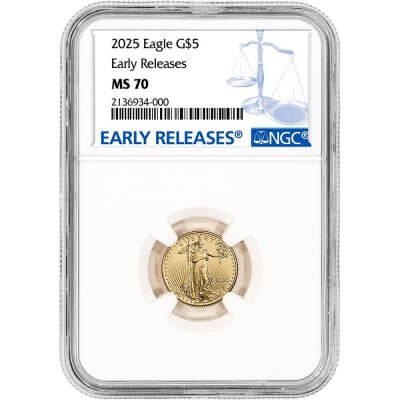 2025 American Gold Eagle 1/10 oz $5 - NGC MS70 Early Releases