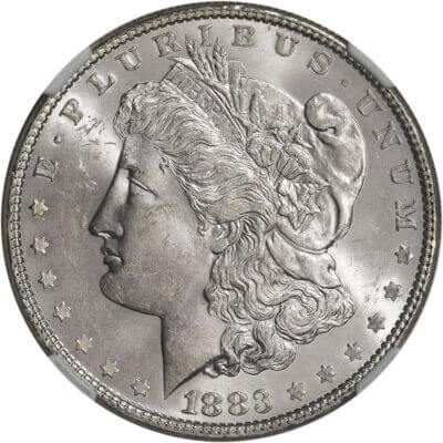 1883 US Morgan Silver Dollar $1 - NGC MS63
