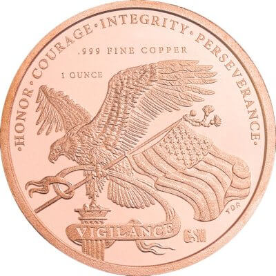 1 oz Golden State Mint Copper Round - USA 250th Anniversary .999 Fine-Tube of 20