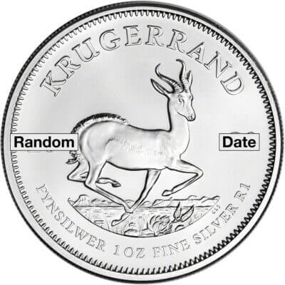 South Africa Silver Krugerrand 1 oz 1 Rand - Random Date - BU Tube of 20 Coins