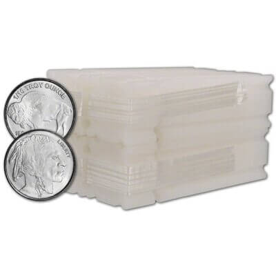 200-pc. Silver 1/10 oz. Round - Buffalo Design - Four Rolls of FIFTY (50)