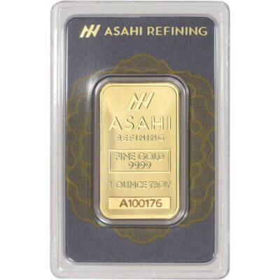 1 oz Gold Bar - Asahi Refining .9999 Fine in Assay