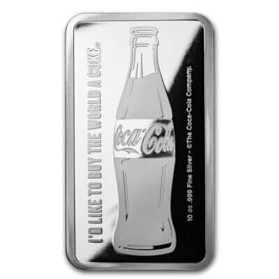 10 oz Silver Bar - 9Fine Mint - Coca Cola® - .999 Fine