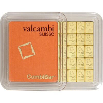 Valcambi 50x1 Gram Gold CombiBar (1.6075 oz) with Assay Card