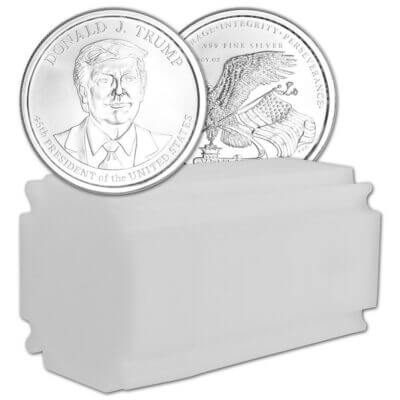 1 oz Golden State Mint Silver Round Donald J. Trump .999 Fine Tube of 20