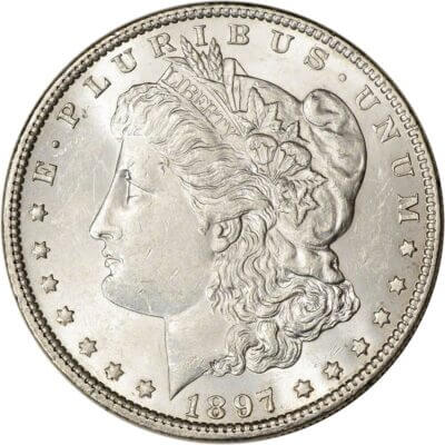 1897 US Morgan Silver Dollar $1 - BU
