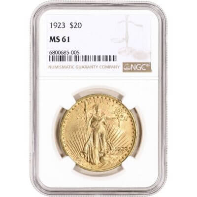 US Gold $20 Saint-Gaudens Double Eagle - NGC MS61 - Random Date