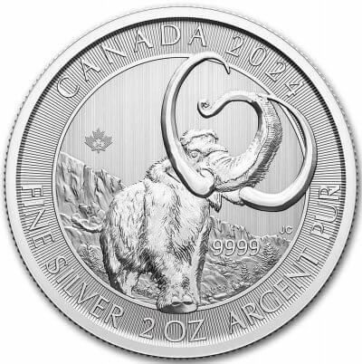 2024 Canada Silver Ice Age Woolly Mammoth 2 oz $10
