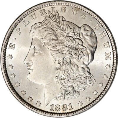 1881 US Morgan Silver Dollar $1 - BU