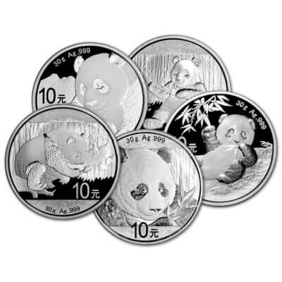 China Silver Panda Coin (30 g) 10 Yuan - BU in Original Capsule - Random Date