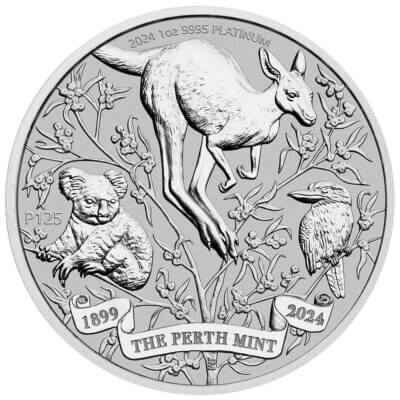 2024 P Australia Platinum Perth Mint 125th Anniversary - 1 oz - $100 - BU