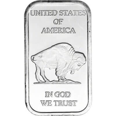FIVE 1 oz. SilverTowne Silver Bar - Buffalo Design - 999 Fine