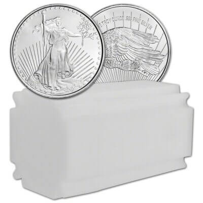 TWENTY (20) 1 oz Highland Mint Silver Round Saint-Gaudens Design .999 Tube of 20