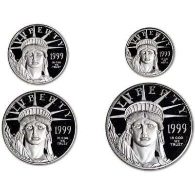 American Platinum Eagle Proof Four Coin Set in OGP - Random Date