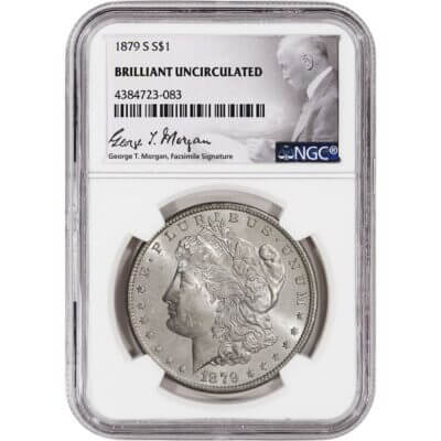 1879 S US Morgan Silver Dollar $1 - NGC Brilliant Uncirculated