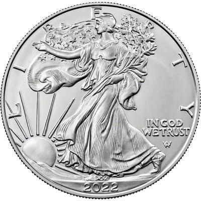 2022 American Silver Eagle Coin 1 oz $1 1 Tube Twenty 20 BU Coins in Mint Tube