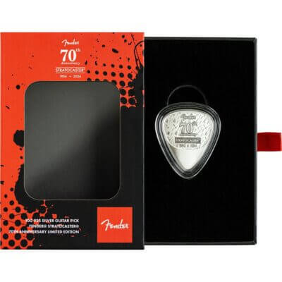 2024 10 gram PAMP Suisse Sterling Silver Fender 351 Heavy Guitar Pick in OGP