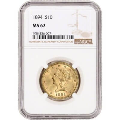 US Gold $10 Liberty Head Eagle - NGC MS62 - Random Date