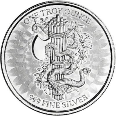100 1 oz Cut Saw Mint Silver Round - Unity Design 999 Fine 5 Tubes of 20
