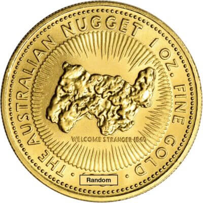 Australia Gold Nugget 1 oz $100 - Welcome Stranger - BU - Random Date