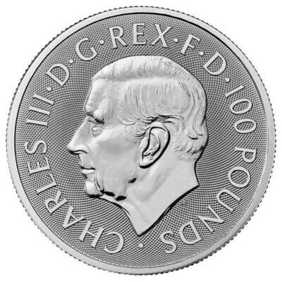 2023 Great Britain Platinum Tudor Beasts Bull of Clarence £100 - 1 oz - BU