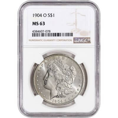 1904 O US Morgan Silver Dollar $1 - NGC MS63