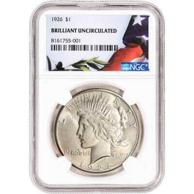 1926 US Peace Silver Dollar $1 - NGC Brilliant Uncirculated