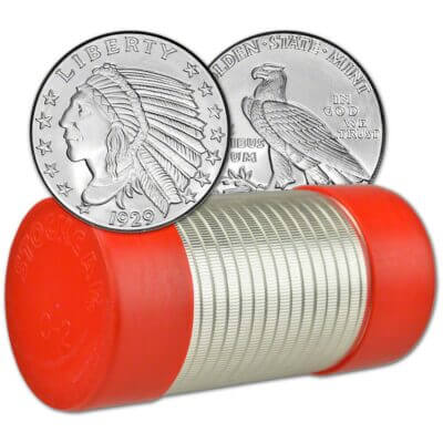 2 oz Golden State Mint Silver Round Incuse Indian .999 Fine Tube of 25