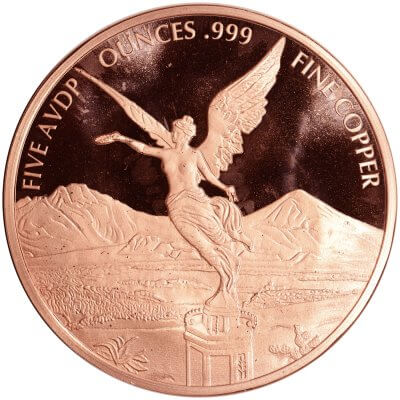 5 oz. Highland Mint Copper Round .999 Fine - Libertad