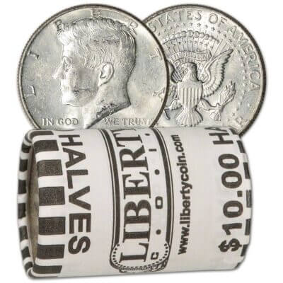 40% Silver Kennedy Half Dollars - Roll of 20 - $10 Face Value