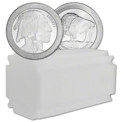 TWENTY (20) 1 oz Silver Round SilverTowne Buffalo Stackable .999
