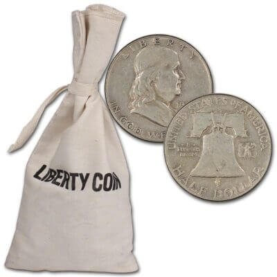 90% Silver Franklin Half Dollars - $100 Face Value Bag