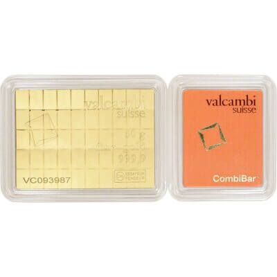 Valcambi 50x1 Gram Gold CombiBar (1.6075 oz) with Assay Card
