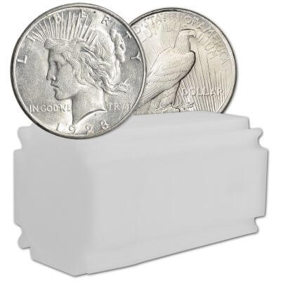 1923 D US Peace Silver Dollar $1 - AU - Roll of 20 Coins