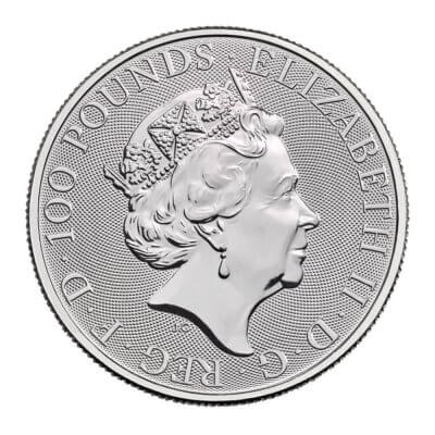 2019 Great Britain Platinum Queen's Beasts Unicorn £100 - 1 oz - BU