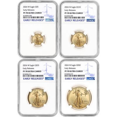 2024 W American Gold Eagle Proof 4 pc Year Set NGC PF70 UCAM Early Releases
