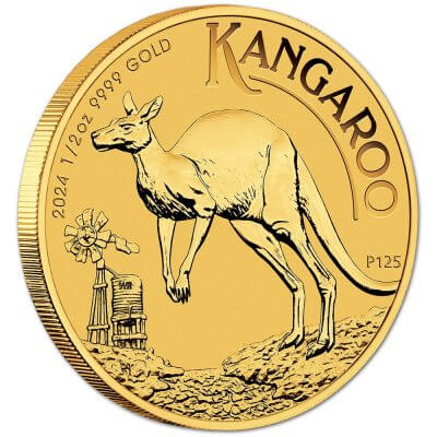 2024 P Australia Gold Kangaroo - 1/2 oz - $50 - BU