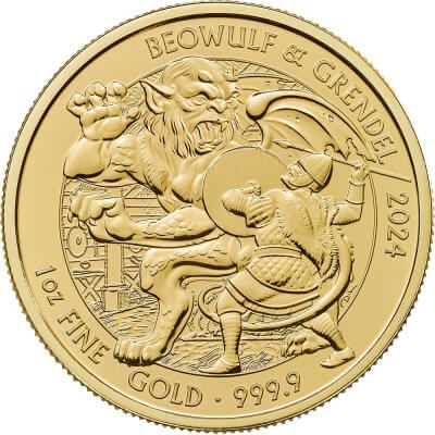 2024 Great Britain Gold Beowulf and Grendel £100 1 oz - BU