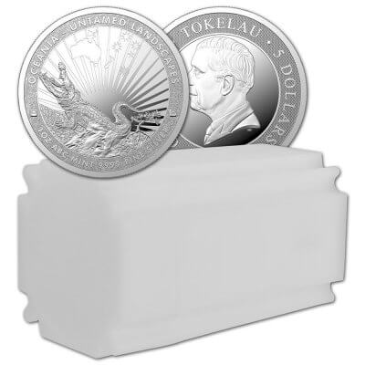 2024 Tokelau Silver Crocodile Untamed Landscape 1 oz $5 - Tube of 20