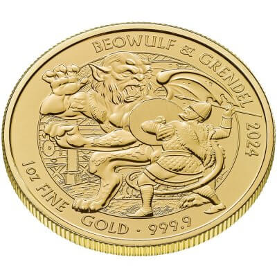 2024 Great Britain Gold Beowulf and Grendel £100 1 oz - BU
